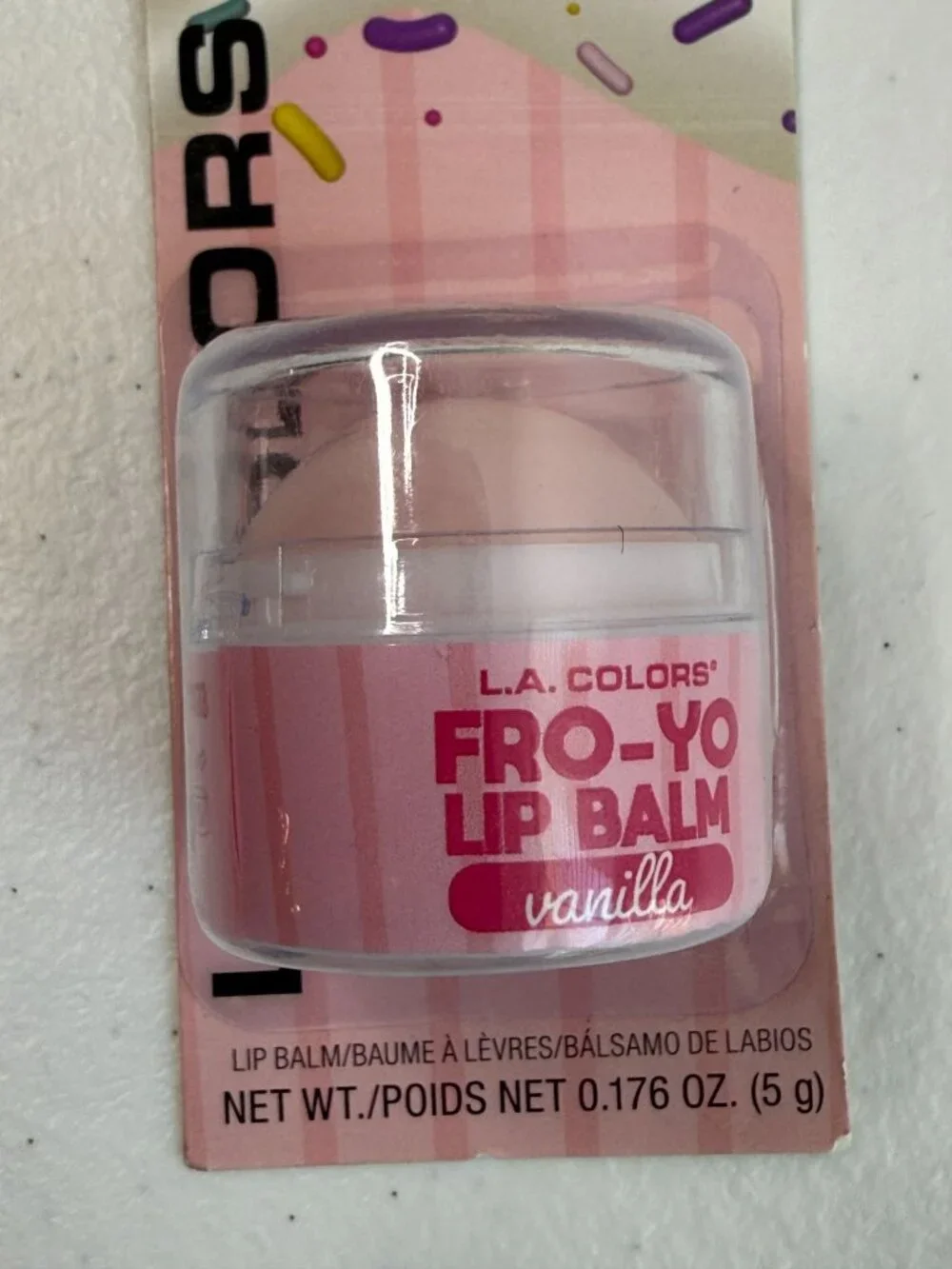 L.A. Colors Fro-Yo Lips Vanilla Scented Lip Balm New